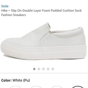 White platform slip on sneakers